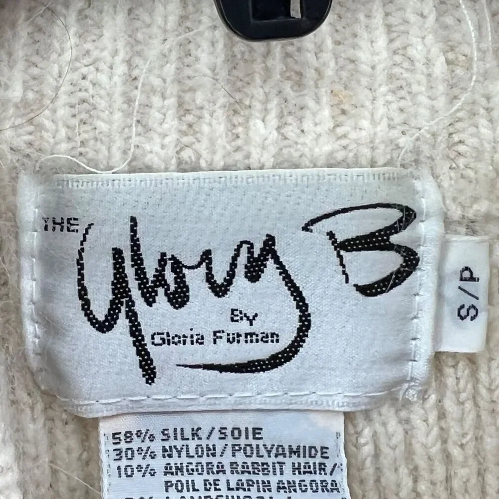 Vintage Glory B by Gloria Furman‎ Sweater Womens Small Houndstooth Silk Angora
